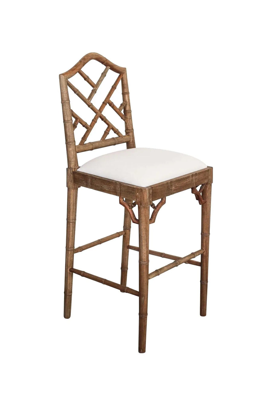 Chippendale Stool in Weathered Oak Rustic Charm Interiors