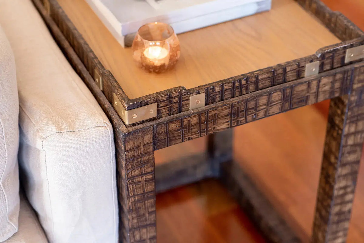 Corner detail of Evans Side Table
