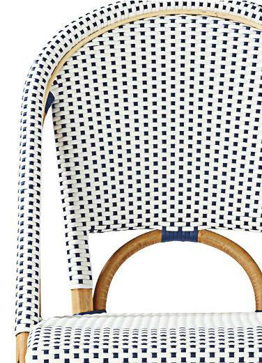 French Bistro Stool - Natural - Polka Dot in Navy - Set of 2