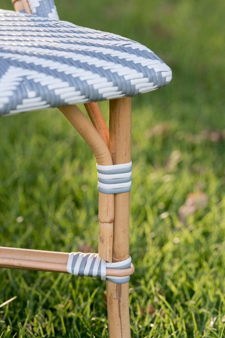 French Bistro Chair - Natural - Chevron in Grey - Set of 2