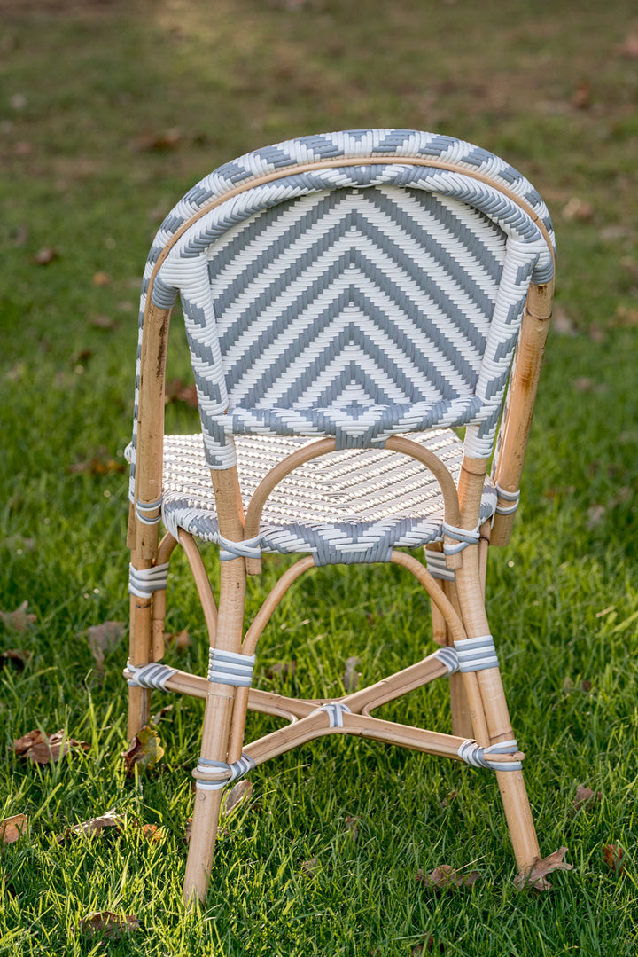 French Bistro Chair - Natural - Chevron in Grey - Set of 2