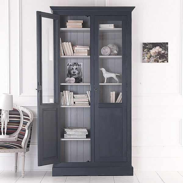 Ex-Floor Stock Maxwell Display Cabinet - Navy & Grey